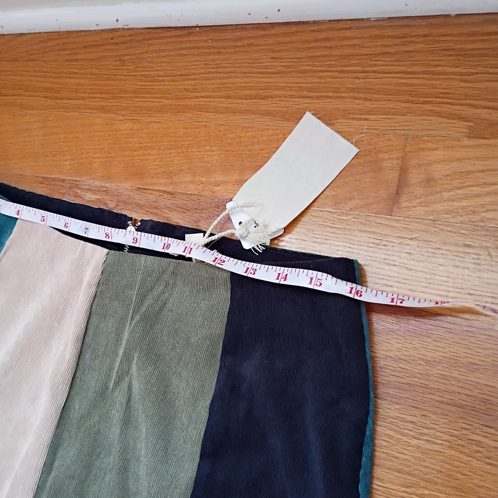 Hem & Thread Mini Skirt Spring  Colorblock Corduroy Zipper Closure Medium - Picture 6 of 15
